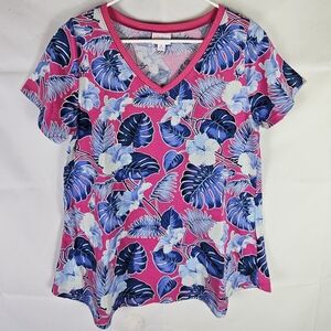 LuLaRoe Floral Leeves T-Shirt Top Size M Gorpcore Summer Vacation Loungewear